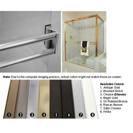 Oil Rubbed Bronze Sliding Frameless Shower Door Double Towel Bar Kit