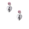 thumbnail image 2 of Delight Jewelry Silvertone Large Clef on Guitar Pick Pink Crystal Clip on Earrings, 2 of 5