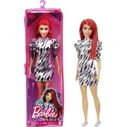 Barbie Fashionistas Doll, Red Hair, Striped Dress, Ages 3 & Up