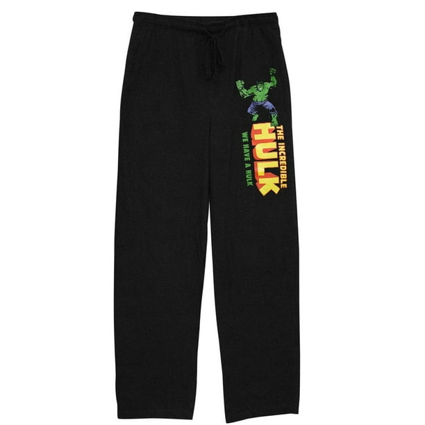 Hulk - Incredible HULK Black Unisex Sleep Pants-Medium (32-34 ...