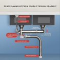 thumbnail image 3 of Double Sink Drain Kit Space Saving Kitchen Sink Drain Kit, 3 of 4
