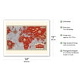 thumbnail image 2 of Planisphere World Route Map - France - Réseau Aérien Mondial - Vintage Airline Travel Poster by Lucien Boucher c.1930s - Fine Art Matte Paper Print (Unframed) 11x14in, 2 of 4