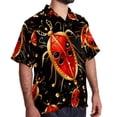 thumbnail image 2 of Seven Starred Ladybird Men's Short Sleeve Printed Poplin Beach Shirts with Spread Collar - Casual Button Down Summer Tops for Unisex, 2 of 6