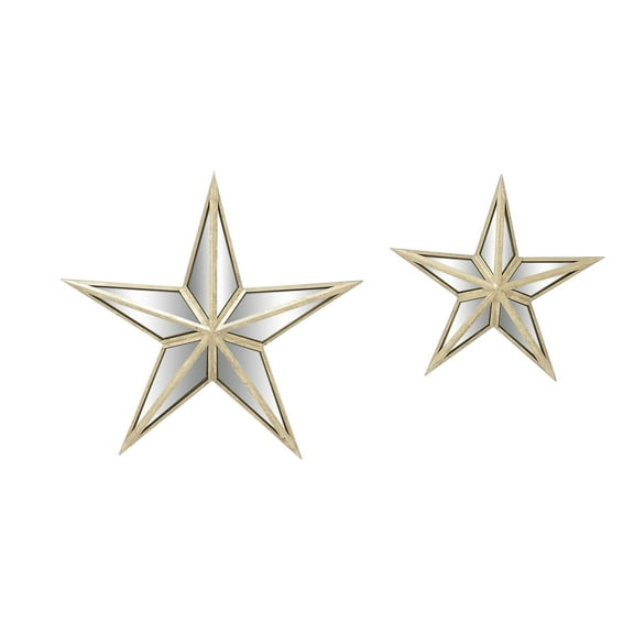 DecMode Cream Metal Indoor Outdoor Star Wall Decor (2 Count)