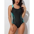 thumbnail image 4 of Sociala Women's One Piece Athletic Swimsuit Pro Water Aerobicss Print Swimwear, 4 of 7