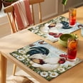 thumbnail image 4 of Daisy Rooster Placemats Set of 4, Vintage Farmhouse Flower Butterfly Rustic Country Non-Slip Place Mats Washable Table Mats for Kitchen Dining Table Decorations Indoor/Outdoor, 4 of 9