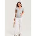 thumbnail image 5 of Maternity Shirts Short Sleeve Nursing & Pregancy Tops Summer Casual T-shirts Cotton Ribbed, 5 of 5