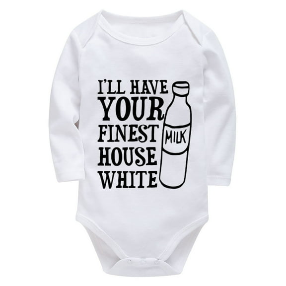 I'll Have Your Finest House White Baby Coming Home Outfit Girl Long Sleeve Baby Girl Homecoming Outfit Newborn White Boys Ro