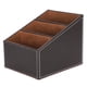 thumbnail image 2 of Caja De Almacenamiento De Cuero Sintético Para Escritorio, Organizador De Papelería, Suministros Multifunción, Color Café, 3 Rejillas, 2 of 7