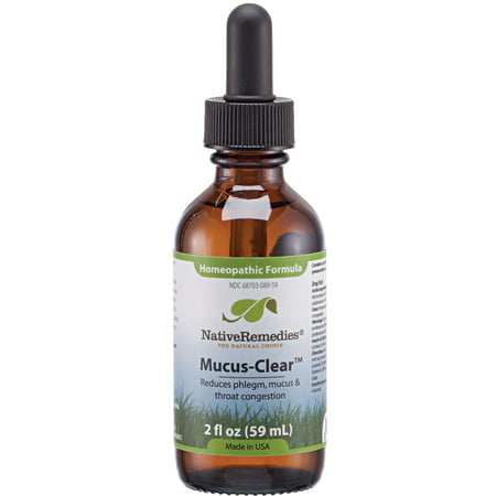 Native Remedies Mucus-Clear - Natural Homeopathic Formula for Symptoms of Throat Congestion and Excessive Mucus and Phlegm - Temporarily Clears Excess Mucus in Throat and lungs - 59 (Best Remedy For Itchy Throat)