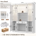 thumbnail image 4 of MEISSALIVVE 78.7" Kitchen Pantry Cabinet with Glass Doors & LED Lights, Freestanding Storage Hutch with Shelves, White Pantry Cupboard, 62.99" W x 15.7" D, 4 of 7