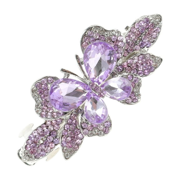 Unique Bargains 1 Pc Gradient Butterfly French Barrette Hair Clips Hairdo Clip for Home Purple