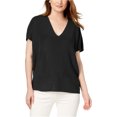 thumbnail image 1 of Anne Klein Womens Relaxed Fit Pullover Blouse, Black, Medium, 1 of 1