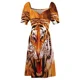 thumbnail image 4 of Vestido sin mangas de Tigre y llama para mujer vestidos de cumpleaños de lujo para mujer, 4 of 6
