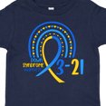 thumbnail image 4 of Inktastic 3-21 World Down Syndrome Day Blue and Yellow Rainbow Ribbon Boys or Girls Toddler T-Shirt, 4 of 5