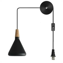 JLOWCO Led Hanging Lights with Plug in Cord,modern Pendant Lights Kitchen Island Lighting Led Black Light Fixture Dining Room (LED Bulb Include)