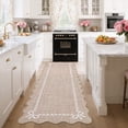thumbnail image 3 of Garvee 2'x6' Scalloped Runner Rug Modern Solid Rug, Washable Rug Soft Low Pile Carpet with Non Slip Backing for Bedroom Hallway Decor, Camel, 3 of 6