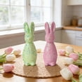thumbnail image 1 of Easter Bunny Figurine Pair – Cute Rabbit Statues for Home Desktop Ornament & Holiday Centerpiece Display, 1 of 6