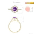 thumbnail image 5 of ANGARA Natural Round Amethyst Ring with Hexagonal Diamond Halo in 14K Yellow Gold for Women (Size-6mm) | February Birthstone, Birthday, Anniversary, Jewelry Gift for Women | Natural Amethyst Ring, 5 of 9