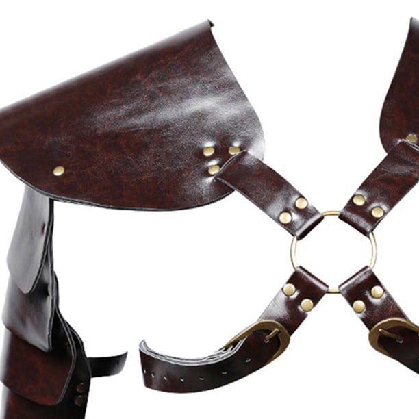 Arnés De Hombro Pauldron De Cuero PU – Medieval Y Pirata, Ajustable Y Resistente Para Disfraces, Cosplay Y Halloween