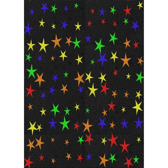 Ahgly Company Machine Washable Indoor Rectangle Transitional Night Black Area Rugs, 2' x 3'