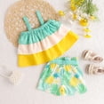 thumbnail image 4 of TAIAOJING Toddler Baby Girls Summer Outfits Girls Sleeveless Ruffles T Shirt Tops Vest Pineapple Prints Shorts Outfits For 6-12 Months, 4 of 6
