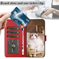thumbnail image 4 of ELEHOLD Flip Leather Wallet Case for iPhone 12 Pro / 12 6.1" Cute Animals Pattern with Card Slots Magnetic Clasp Soft Shockproof Leather Protective Case with Lanyard,red, 4 of 6