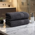 thumbnail image 2 of Ample Decor Hand Towel Set of 2 100% Cotton 18X28 inch - Grey, 2 of 6