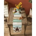 thumbnail image 5 of Beige Sage Green Texas Star Table Runner 36 Inches, Vintage Stars Wooden Bed Runner Dresser Scarves Tabletop for Indoor Outdoor Parties/Ceremony/Banquet, 13"x 36", 5 of 8