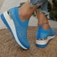 thumbnail image 5 of Zapatos para mujer, zapatos casuales de color liso con punta redonda y tacón medio, zapatillas para correr, botas vaqueras, 5 of 8