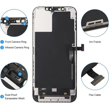 TFT OLED Replacement Screen For IPhone 12 Pro Max – Retina XDR, 3D Touch, Black