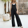 thumbnail image 5 of Patlollav Womens Jumpsuits Wide Leg Casual Summer Outfits Rompers Jumpers Sleeveless Straps with Pockets 2024, 5 of 6