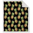 thumbnail image 2 of Pineapple Sherpa Throw Blanket - Cozy Warm Lightweight Print Soft Bed Blanket Kids Adult Pineapples Blankets for Couch Chair Living Room Travel Outdoor 50"x60", 2 of 6