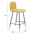thumbnail image 3 of ZUO Var Counter Chair Yellow, 3 of 11