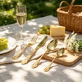 thumbnail image 6 of Vintage Silverware Set Embossed Dining Utensils Stainless Steel Carved Cutlery For Wedding Restaurant Home Gold 4 Pieces, 6 of 6