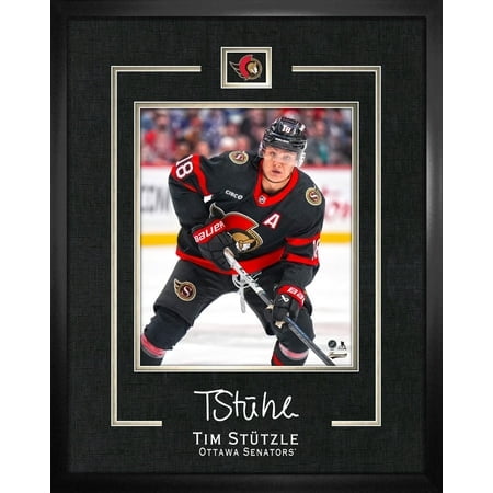 Tim Stutzle Cadre Signature Réplique 16x20 Senators - Art Mural LNH sous Licence Officielle
