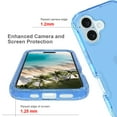 thumbnail image 4 of Clear Case for iPhone 16 Plus, Shockproof Hybrid Phone Bumper Cover, Solid Color Hard PC Flexible TPU Frame Anti-Scratch Non-Yellowing Transparent Case for iPhone 16 Plus, Blue, 4 of 5
