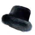 thumbnail image 2 of Eoperou Women Winter Bucket Hat Fuzzy - Plush Thickened Windproof Heat Retention Solid Color Dome Faux Fur Fisherman Hat Outdoor Cap, 2 of 8