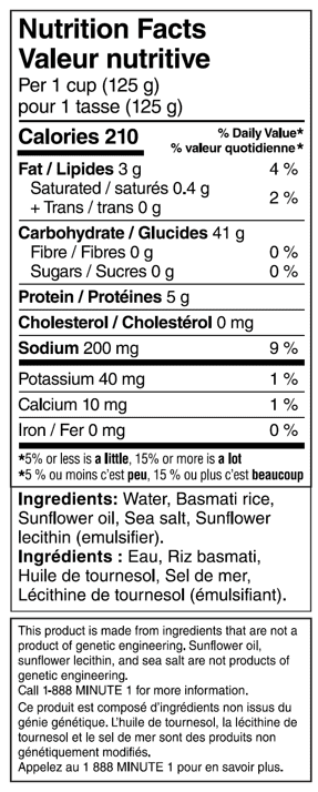 Minute Rice Basmati Cups 250g, Minute Rice Basmati Cups 250g