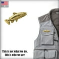 thumbnail image 3 of Brown Trout, Fish Pin, Gold Plated, FG011, 2" Lapel Pin, Hat, Brooch, Brooches, Jewelry, Gift, Fishing, Salmonoids, 100% Handmade in the USA, 200 Fish Designs Available, 3 of 7