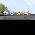 thumbnail image 4 of Cute Daisy Car Decor, Dashboard Decorations, Mini Resin Flower Rear View Mirror Accessories with Spring Funny Decorations for Car Interior Computer Desk Dashboard Ornament, 5 Pcs, 1.85x0.31", 4 of 5
