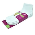 thumbnail image 3 of 12 Pairs Women's Cotton Solid White Athletic Cushioned Ankle Quarter Socks Size 9-11, 3 of 5