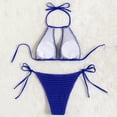 thumbnail image 4 of OSFVNOXV Two-Piece Bikini Sets for Women,Summer Cut Out Halter Neck Bikini Bra with Thong,Adjustable Strap Backless Side String Swimwear Beachwear, 4 of 4