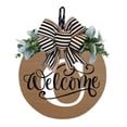 thumbnail image 1 of Front Door Wreath Decorative Hanging Plaques, Last Name Year Round, Wooden Frame, Festive Home Decor, Easy Installation, Metal Rolling, For Office, Elegant Door Accent,topliu, 1 of 9