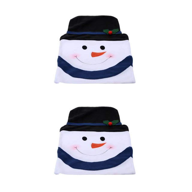 Monstrate Juego de fundas para sillas de cocina con muñeco de nieve navideño negro 2piezas Monstrate CBP008882
