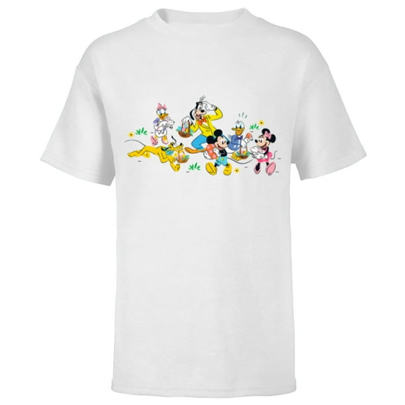 Disney Mickey and Friends Easter Egg Hunt - Short Sleeve T-Shirt for Kids - Customized-White