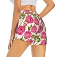 thumbnail image 3 of Goofa Rose Flowers Printed Women 2 in 1 Running Shorts,Quick Dry Athletic Workout Shorts,High Waisted Athletic Shorts with Liner Pockets-, 3 of 9