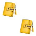 thumbnail image 4 of Guardurnaity Cartera de cuero portátil para mujer con borla, monedero de almacenamiento de cambio plegable, portatarjetas de compras, billetera Amarillo 2Conjunto, 4 of 6