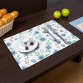 thumbnail image 2 of Placemat, Pioneer Flower Floral Print Pattern Place Mats Table Mat Set Of 2, PVC Washable Placemats for Party Kitchen Dining Decoration, 18x12 Inch, Fade Resistant, 2 of 6