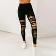 thumbnail image 5 of Dihao Pants for Women Plus Size Solid Color High Waist Elastic Casual Pants Slim Stretch Sports Athletic Yoga Pants Holey Leggings Breathable and Easily Dry Outdoor Trousers, 5 of 6
